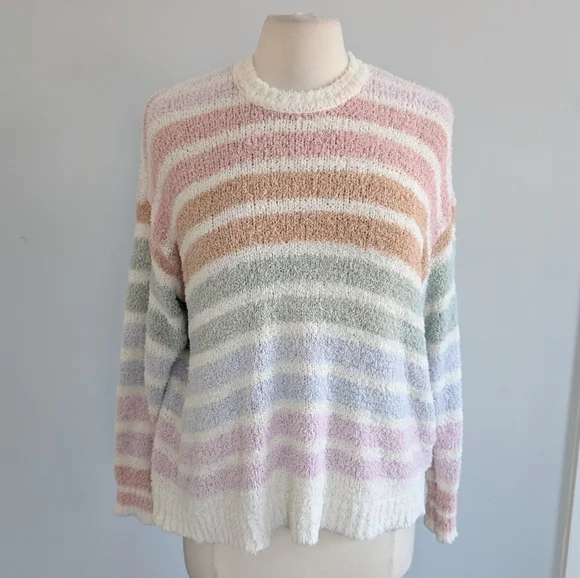 Women's Show Me Your Mumu Sweater Small Pastel Stripe - Picture 2 of 6
